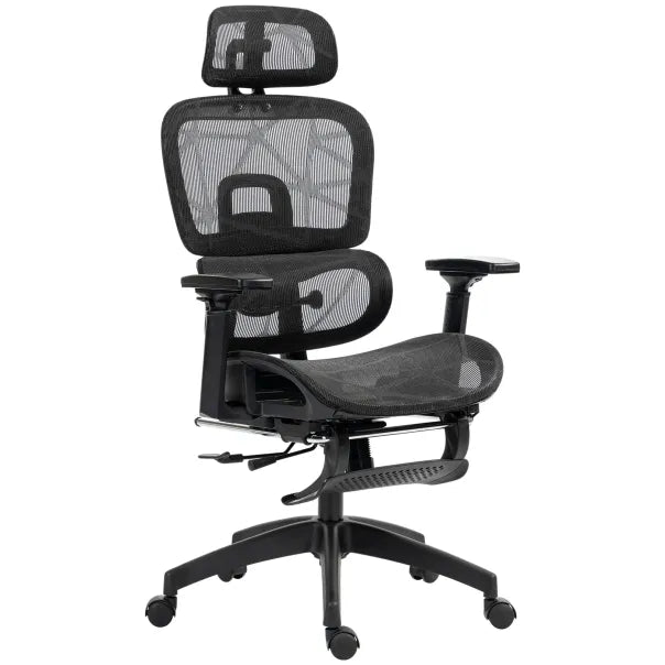 HOMCOM Sedia da ufficio ergonomica regolabile con funzione reclinabile