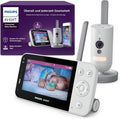 PHILIPS Avent Connected SCD951/26 Baby monitor video Wi-Fi – Telecamera HD, visione notturna IR, rilevamento del pianto, interfono, 12 h di schermo in modalità Eco