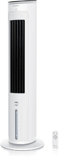 Brandson Ventilatore a torre con raffrescamento ad acqua – Vincitore 2025, raffrescatore evaporativo 5 in 1, silenzioso, senza tubo di scarico, serbatoio 4,6 L, bianco