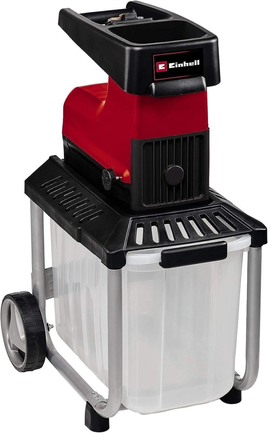 Einhell GC-RS 60 CB Biotrituratore elettrico silenzioso – 2800 W, rami fino a 45 mm, rullo di taglio, grande tramoggia, inversione, contenitore trasparente 60 L, sicurezza integrata
