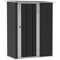 Outsunny Casetta da giardino 142 × 84 × 189 cm in acciaio – Grigio scuro
