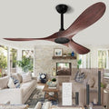 Biukis Ventilatore da soffitto 152 cm con telecomando – 6 velocità, motore DC reversibile, interno/esterno, finitura noce