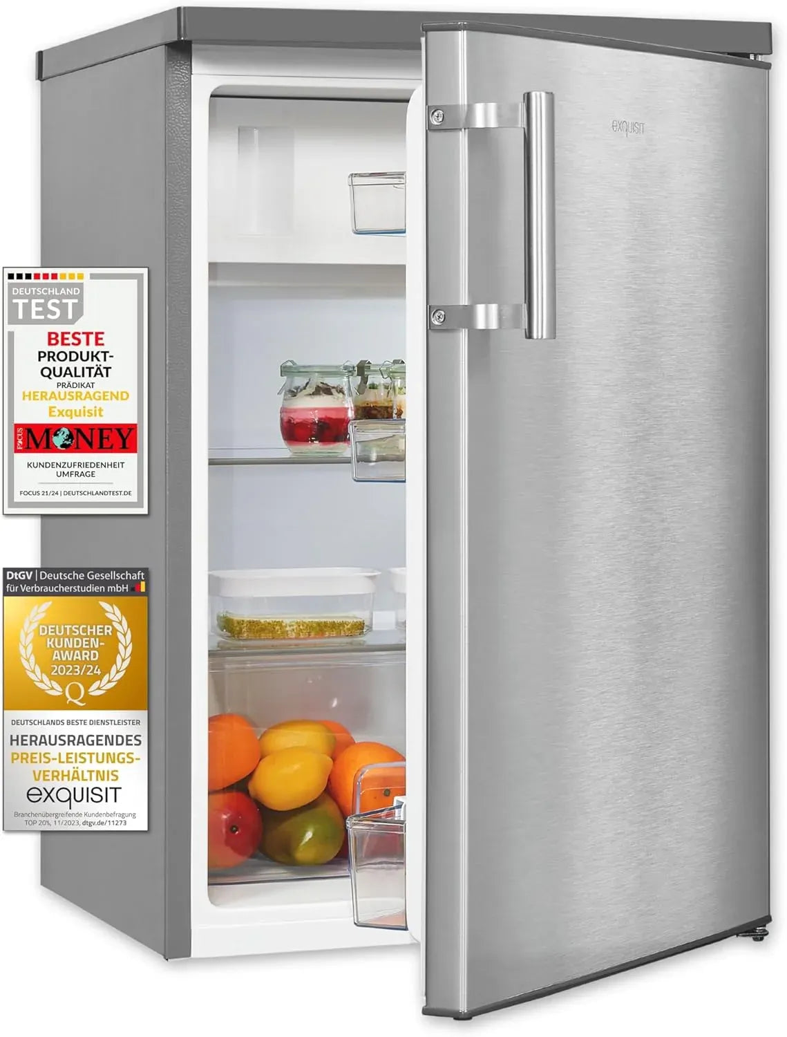 Exquisit Frigorifero 120 L con vano congelatore 4 stelle, libera installazione, KS516-4-H-010D bianco