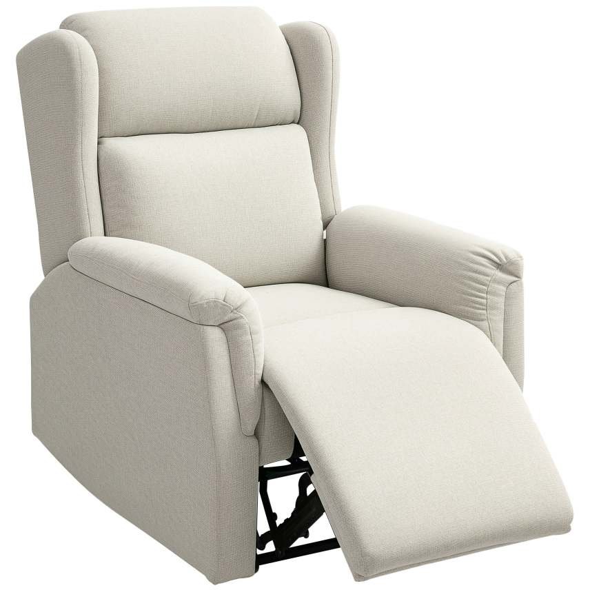 HOMCOM Poltrona relax TV reclinabile a 160° – Molle insacchettate, beige