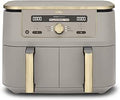 Ninja Dual Zone MAX Digital Airfryer DZ400EUSTGD – Friggitrice ad aria 9,5 L, 2 zone, Air Fry, Crisp, cottura, arrosto, essiccazione, mantenimento in caldo, Stone/Gold