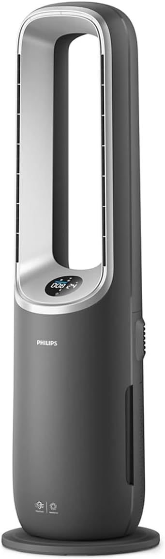 Philips Air Performer 2 in 1 – Purificatore d'aria e ventilatore, fino a 70 m², elimina il 99,97% di allergeni/inquinanti, HEPA, sensori intelligenti, Alexa e app (AMF765/10)