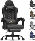 Vittanly Sedia gaming ergonomica – Seduta a molle, poggiatesta, cuscino lombare, poggiapiedi, altezza regolabile, carico 150 kg, nera