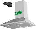 CIARRA Cappa a parete inclinata 60 cm – Classe energetica A++, ricircolo e scarico