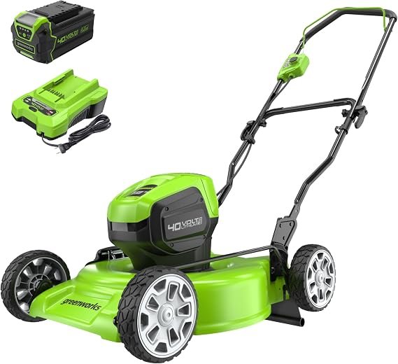 Greenworks Tosaerba a batteria 24 V 13 pollici – Motore brushless, batteria 4,0 Ah e caricabatterie, 2 in 1 mulching e raccolta