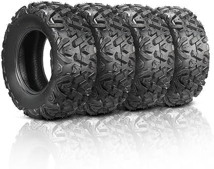 TUFFIOM Set di 4 pneumatici fuoristrada ATV/UTV – 25×8-12 anteriori e 25×10-12 posteriori