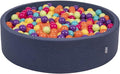 KiddyMoon Piscina rotonda con palline per bebè 120 × 30 cm con 200 palline Ø 7 cm, colore scuro