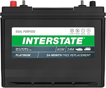 Interstate Batteries Batteria marina/camper 24M-AGM – 12 V 70 Ah, 750 CCA