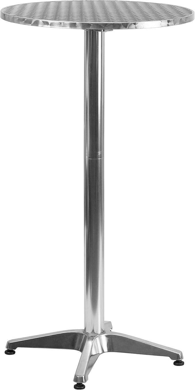 Flash Furniture Tavolo da bar rotondo in alluminio 23,2″ interno/esterno con piano ribaltabile