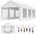 Homall Tenda per ricevimenti 3 × 6 m – Telaio in metallo, telo PE 560 g/m² impermeabile, UV 50+, 18 picchetti e 4 tiranti inclusi, bianca