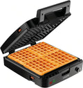 KRUPS Piastra per waffle belgi per 4 waffle – 1200 W, inox, 5 livelli di doratura, piastre rimovibili