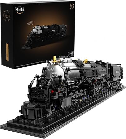 Nifeliz Big Boy Locomotiva a vapore da costruire – Modello retrò con binari, 1818 pezzi, set di costruzione per adulti