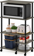 Furinno Turn-N-Tube Scaffale da cucina su ruote 4 livelli – Montaggio senza attrezzi, rovere grigio/nero