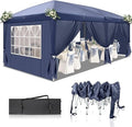Gazebo pieghevole 3 × 6 m – Tenda per ricevimenti impermeabile, stabile, resistente all'inverno, UV 50+, Oxford 420D, altezza regolabile, blu