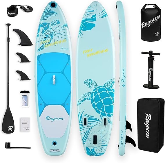 Stand Up Paddle gonfiabile 11' × 34 pollici – Extra largo, ultra stabile, fino a 205 kg, pompa e pagaia in fibra di vetro incluse