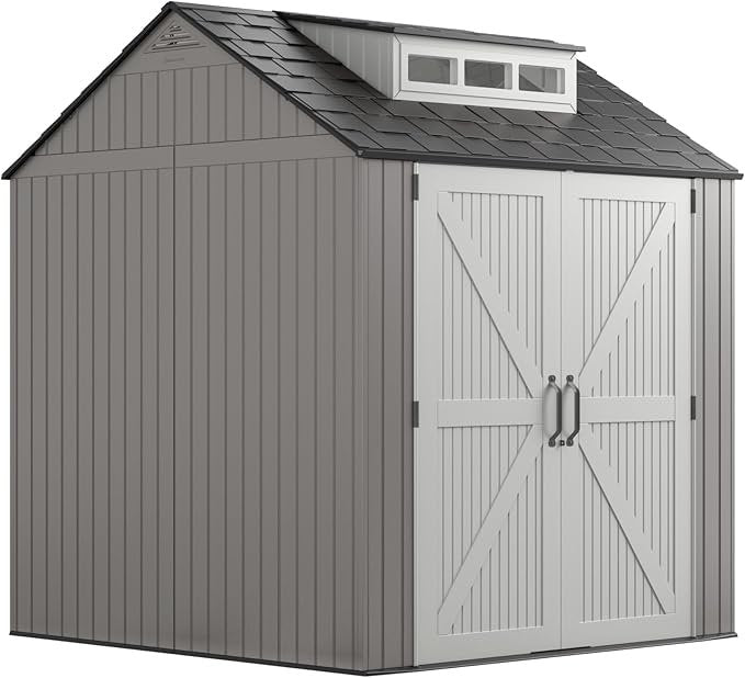 Rubbermaid Casetta portaoggetti da esterno in resina 7 × 7 ft