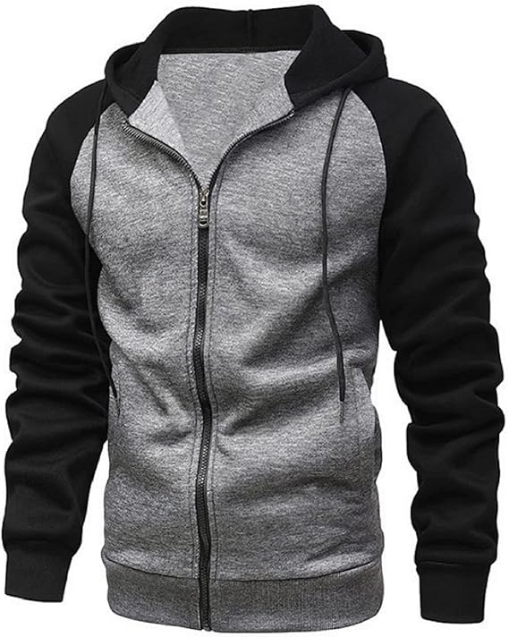 Felpa uomo con cappuccio e zip – Giacca hoodie comoda, taglie S–2XL