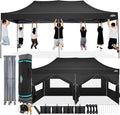 COBIZI Gazebo pieghevole 3 × 6 m – Tenda pop-up impermeabile con pareti, stabile e resistente all'inverno, borsa da trasporto con ruote, nera