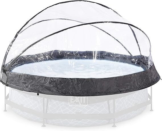 EXIT Toys Cupola gonfiabile rotonda per piscina Ø 305 cm – Compatibile con Intex, Bestway ed EXIT 300-310 cm, copertura trasparente pieghevole