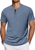 TARAINYA T-shirt Henley uomo – Maniche corte, cotone, abbottonatura e taschino sul petto, taglie M–4XL