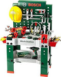 Klein Bosch Banco da lavoro n.1 (8485) – Banco da lavoro per bambini 150 pezzi con avvitatore elettronico e accessori, 62 × 42 × 100 cm, dai 3 anni