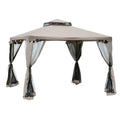 Outsunny Gazebo da giardino con zanzariere, doppio tetto e protezione UV