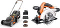 WORX WG743E Tosaerba a batteria 40 V – Funzione mulching, batterie PowerShare, fino a 500 m²
