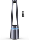 Rowenta QU5062 Eclipse 3 in 1 – Purificatore d'aria, termoventilatore e ventilatore, filtra il 99,9% delle particelle, fino a 30 m², 35 °C, modalità giorno/notte, nero/grigio