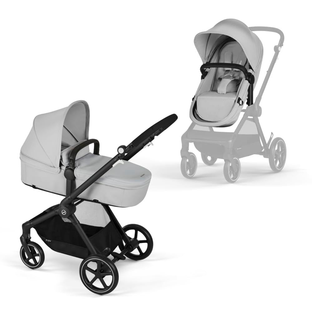 CYBEX Gold Passeggino EOS Lux 2 in 1 con seggiolino auto Aton B2 i-Size e adattatori, sistema da viaggio, dalla nascita fino a 22 kg (circa 4 anni), Moon