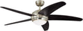 Ventilatore da soffitto Bendan 72220 Ø 132 cm – Lampada integrata, 5 pale, cromo satinato e vetro opalino