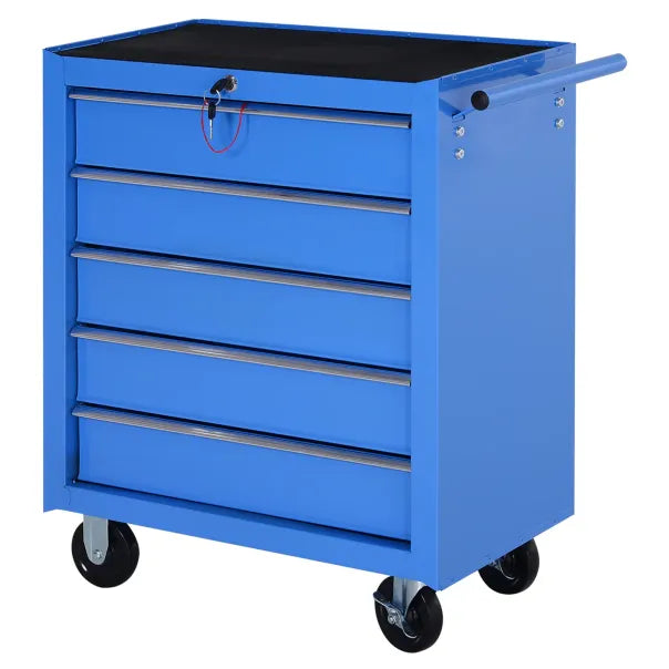 HOMCOM Carrello da officina con serratura su ruote
