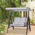 Outsunny Dondolo da giardino 3 posti – Tetto regolabile, cuscini e struttura robusta