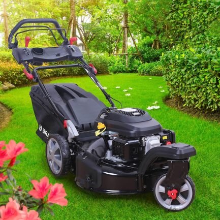 BRAST® Tosaerba a scoppio Trike semovente – 5,2 kW (7 CV), taglio 53 cm, motore 4 tempi OHV, altezza 30–80 mm, sacco 60 L, telaio in acciaio, Speed
