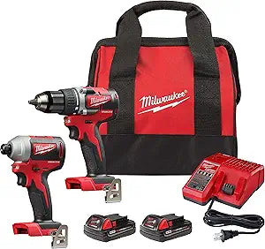 Milwaukee 2697-22 M18 Kit trapano a percussione/avvitatore a impulsi a batteria 18 V agli ioni di litio XC