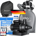 KESSER Sistema di filtrazione a sabbia – 700 g di sfere filtranti sostituiscono 25 kg di sabbia, portata 10 m³/h, serbatoio per piscina, grigio