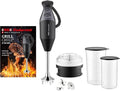ESGE Zauberstab M 200 BBQ 98215 Frullatore a immersione professionale – Fino a 17.000 giri/min, 200 W, accessori inclusi, impugnatura ergonomica, motore AC, nero