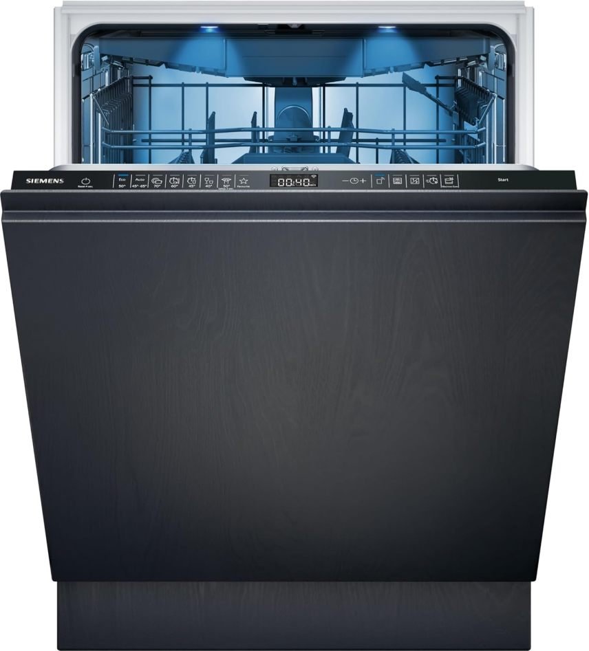 Siemens SX95EX12CE iQ500 Lavastoviglie intelligente completamente integrabile 60 cm, prodotta in Germania, XXL, cassetto posate, molto silenziosa, varioSpeed