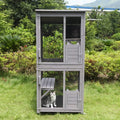 Catio / casa per gatti – Grande recinto in legno per interno/esterno con porta extra large, piattaforme e casetta