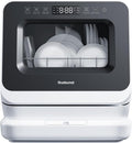 Gudsunal Mini lavastoviglie da banco con serbatoio 7 L, senza collegamento idrico, 6 programmi, igiene ad alta temperatura 72 °C, asciugatura ibrida