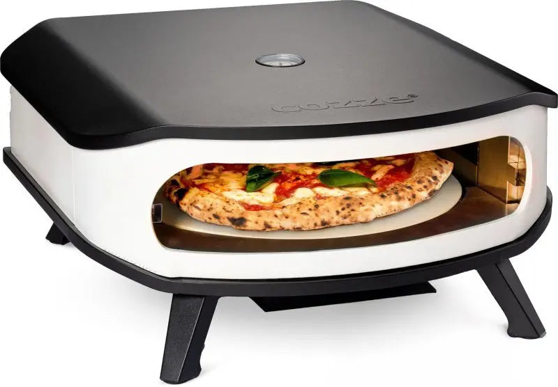 COZZE Forno a gas per pizza 42,5 cm (17 pollici) – Pietra rotante e scudo termico per pizze croccanti