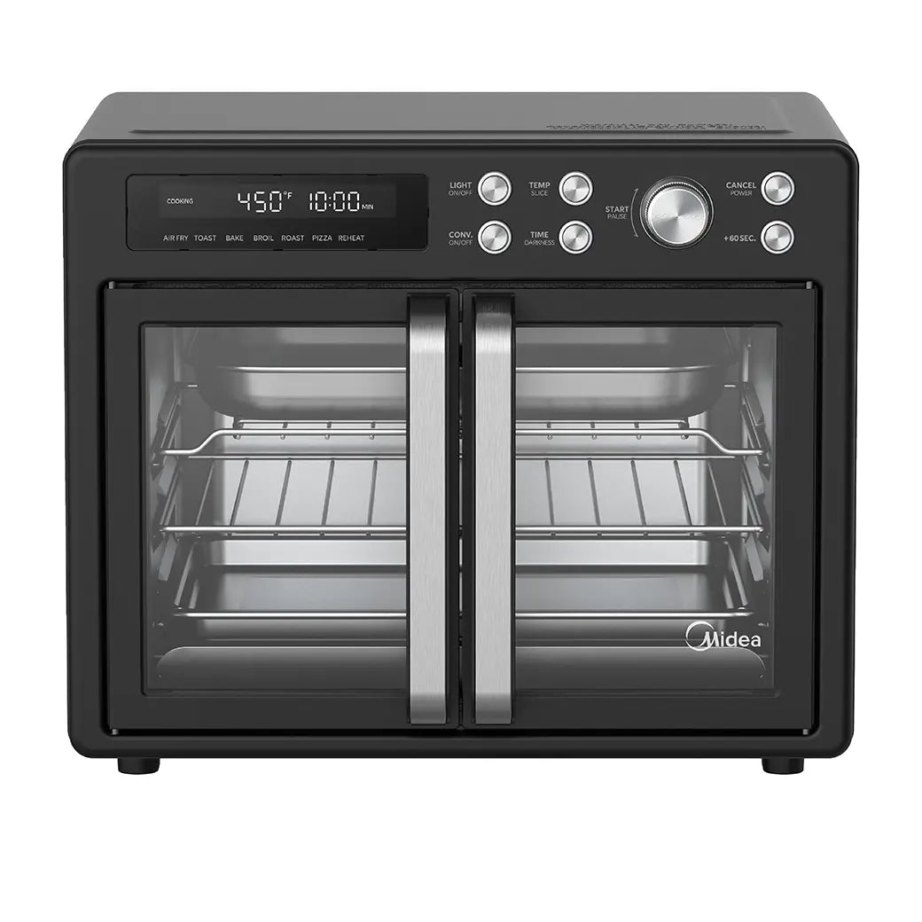 Midea Flexify™ French Door Airfryer Forno – Friggitrice ad aria multifunzione a doppia porta, 10 in 1, grande capacità, nera