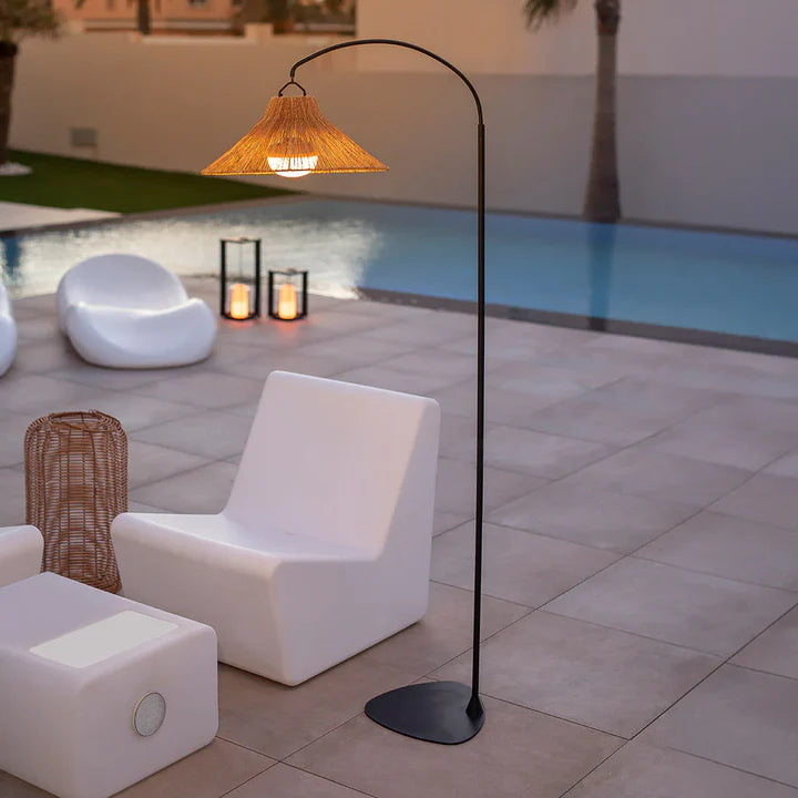 Niza 165 Lampada da terra ad arco senza fili – Lampada LED a batteria per interni ed esterni