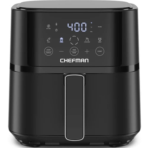 Chefman TurboFry® Touch Airfryer digitale 4 qt – Friggitrice ad aria compatta con comandi touch, nera