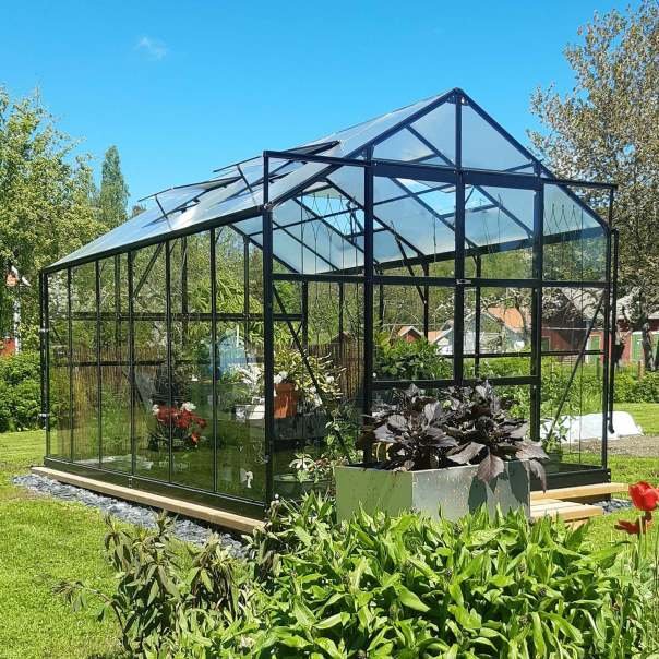 Metalcraft Serra 9,6 m² con vetro di sicurezza 4 mm – Nero