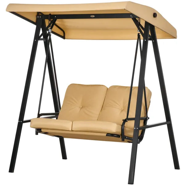 Outsunny Dondolo da giardino 2 posti con parasole regolabile