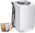 RELAX4LIFE Mini lavatrice automatica 3,5 kg – Carica dall'alto, pompa, display, centrifuga, 6 programmi, 240 W, campeggio/camper, 43 × 43 × 75 cm, bianca